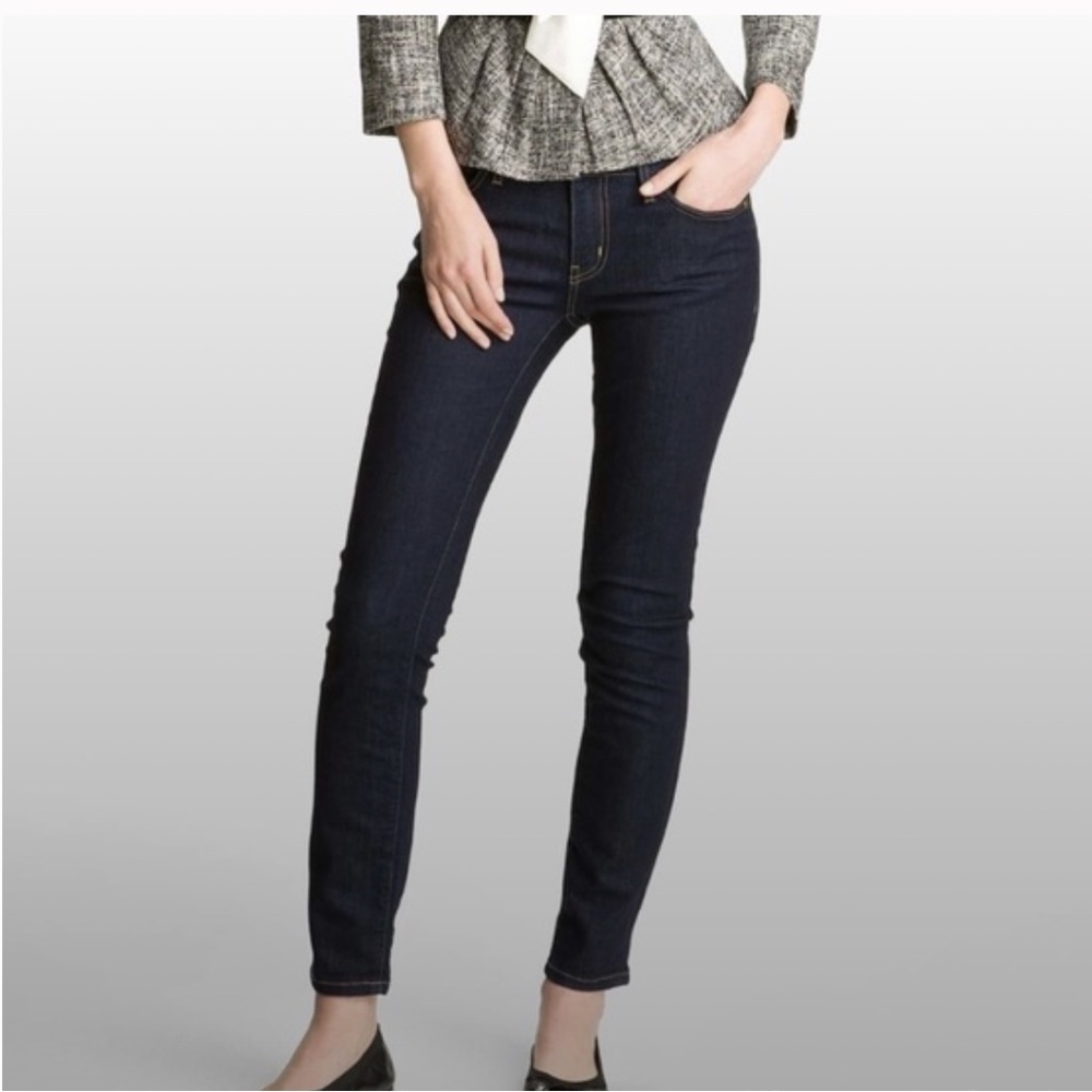 Kate Spade Dark Blue Rinse Denim Perry Street Straight Jeans “Play Hooky” NEW - Picture 5 of 10